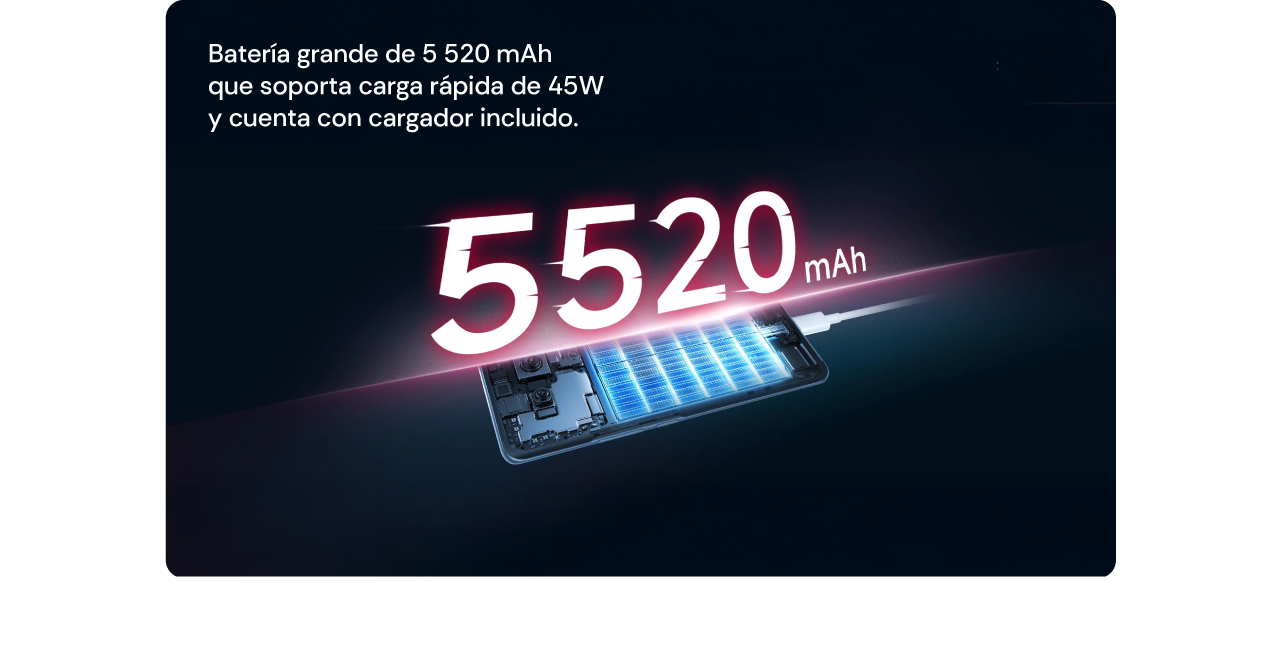 Batería grande de 5 520 mAh