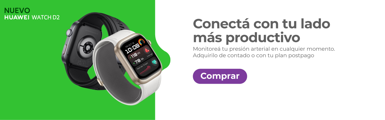 Huawei Watch D2 Conectá con tu lado más productivo y monitoreá tu presión 