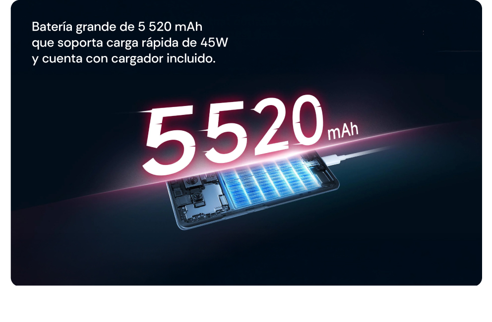 Batería grande de 5 520 mAh