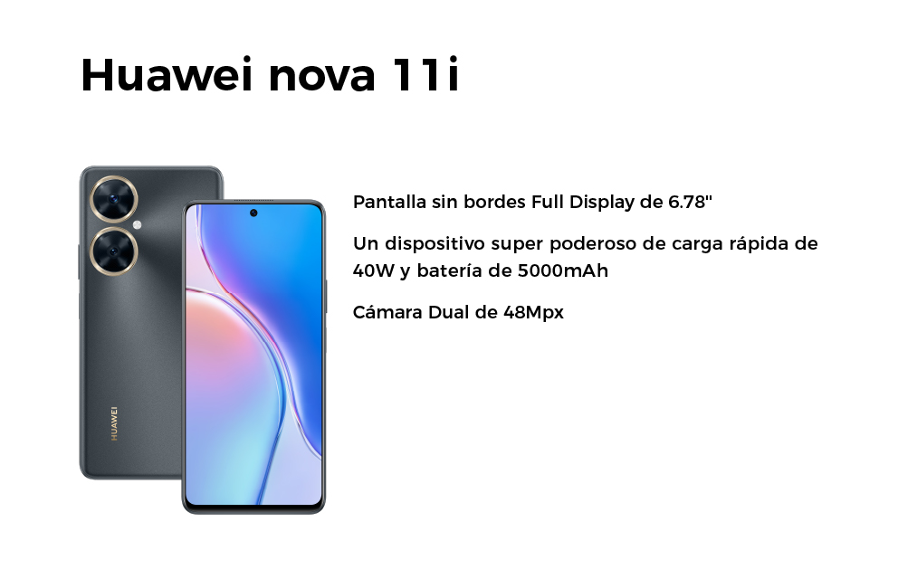 Huawei nova 11i, pantalla sin bordes, full display