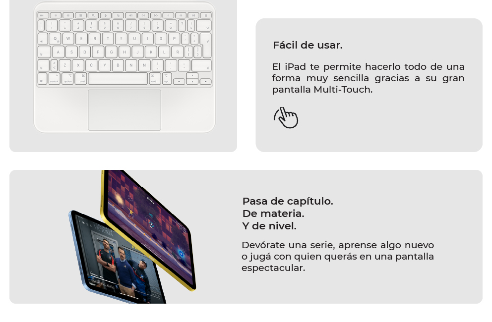 Fácil de usar con su gran pantalla Multi-Touch