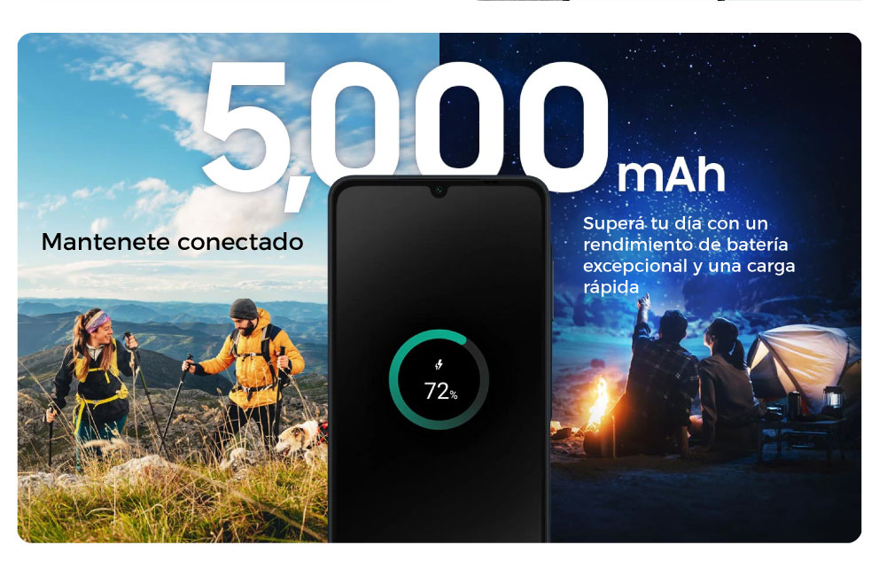 Superá tu día con un rendimiento de batería excepcional y una carga rápida