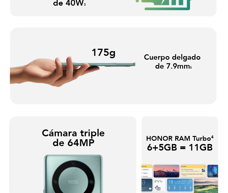 HONOR Magic 5 Lite con una pantalla OLED curva de 120Hz super charge de 40W y cámara triple de 64MP