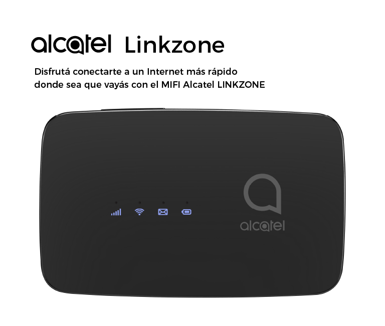 Disfrutá conectarte a un Internet más rápido donde sea que vayás con el MIFI Alcatel LINKZONE