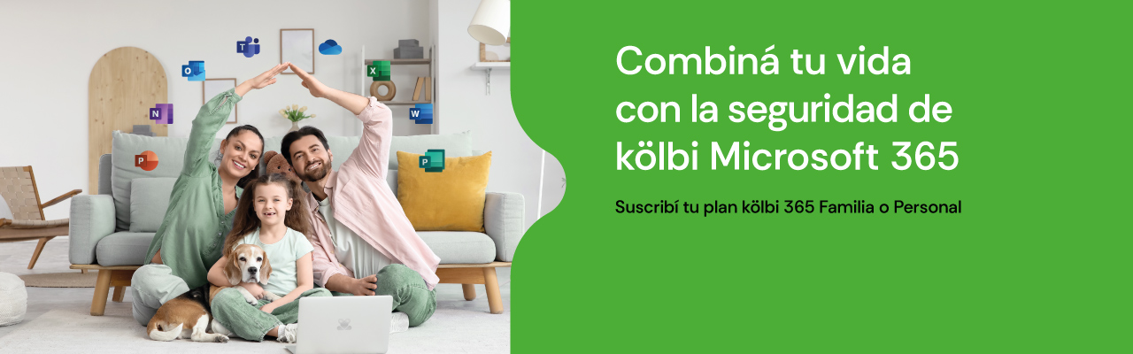 Suscribí tu plan kölbi Microsoft 365 Familia o Personal