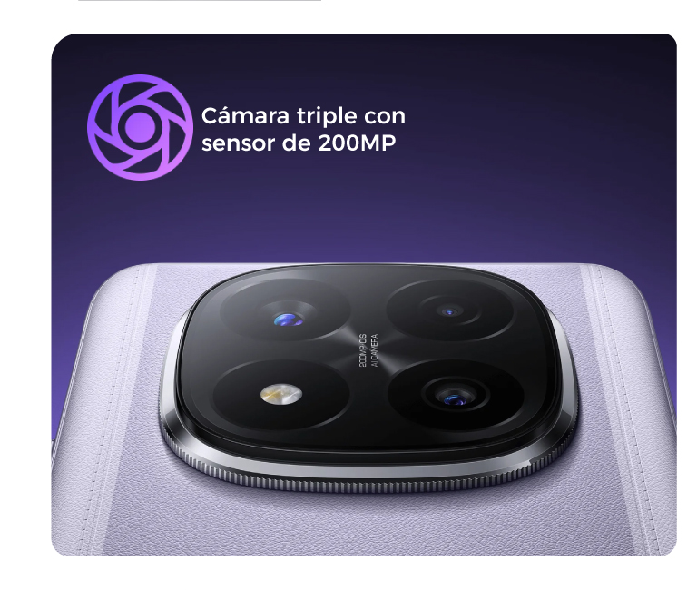 Cámara triple con sensor de 200MP
