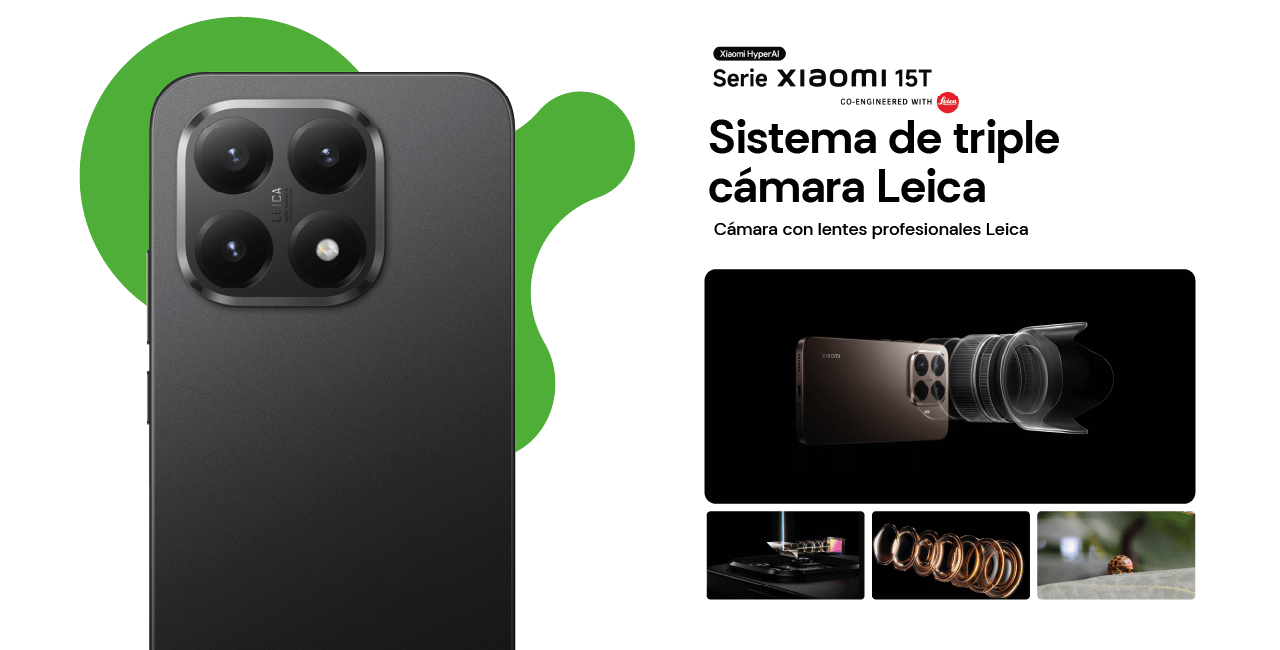 Xiaomi 15T, sistema de triple cámara Leica