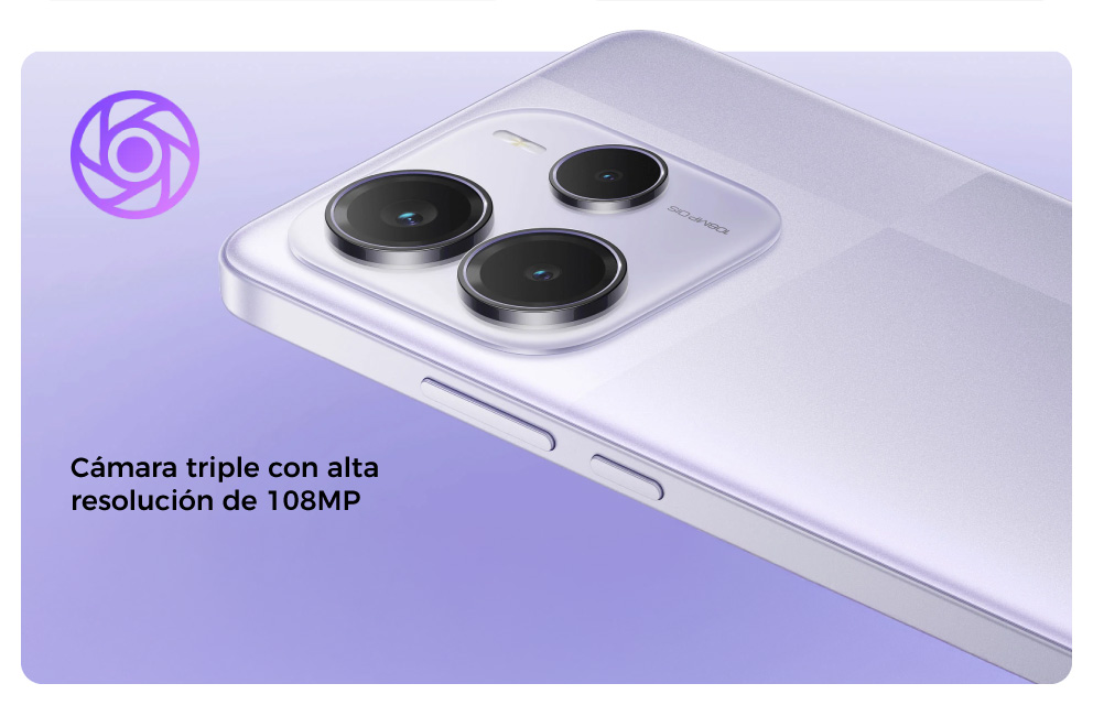 Cámara triple con alta resolución de 108MP