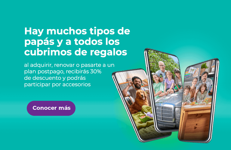 Este Día del Padre al adquirir, renovar o pasarte a plan kölbi postpago obtendrás grandes beneficios