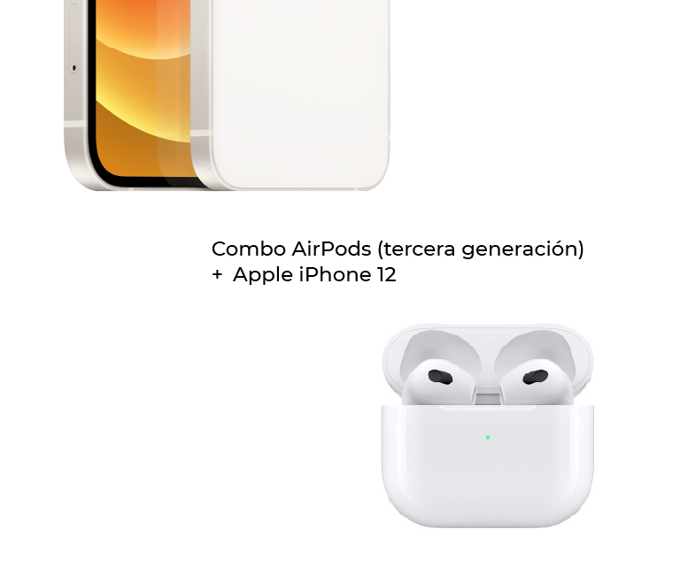 En combo AirPods (tercera generación) + Apple iPhone 12