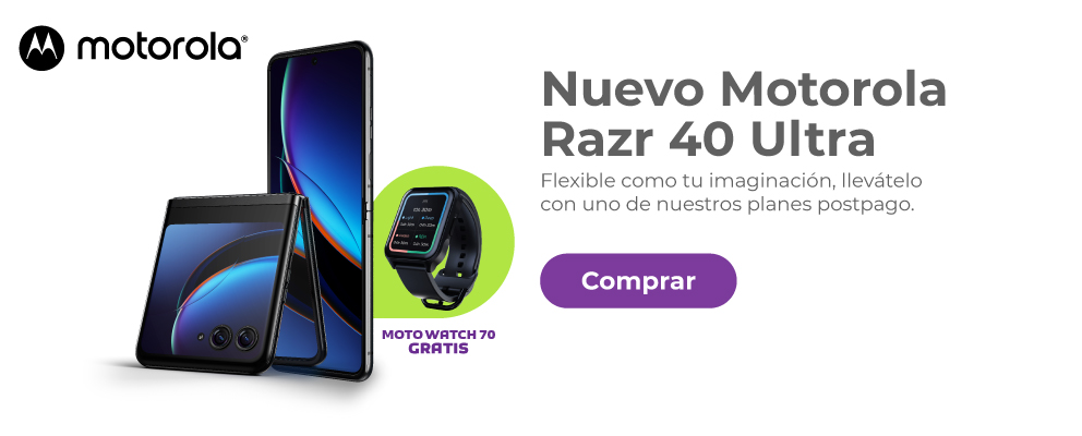 Nuevo Motorola Razr 40 Ultra, flexible como tu imaginación, llevatelo nuestros planes postpago