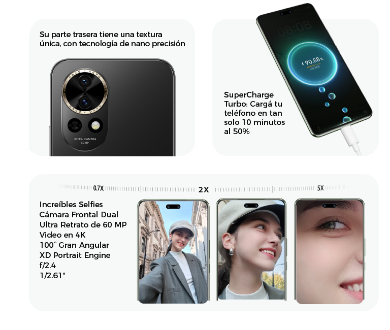 Increíbles Selfies:Cámara de retratos Ultra Gran Angular de 60 MP