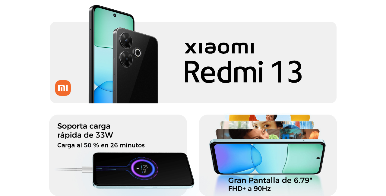 Xiaomi Redmi 13 soporta carga rápida de 33W