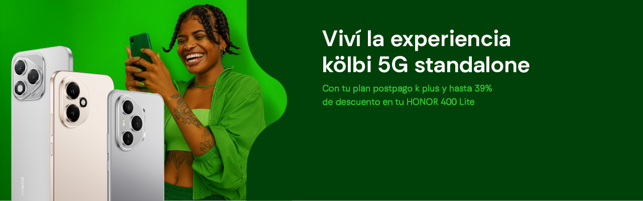Experimentá kölbi 5G hoy mismo con un HONOR 400 Lite