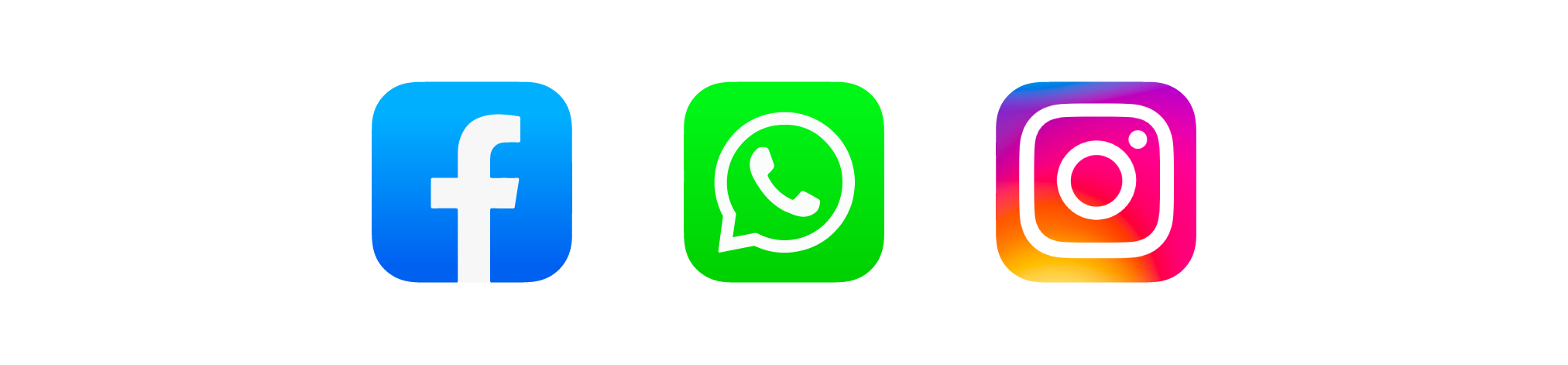 Facebook, Whatsapp, Instagram