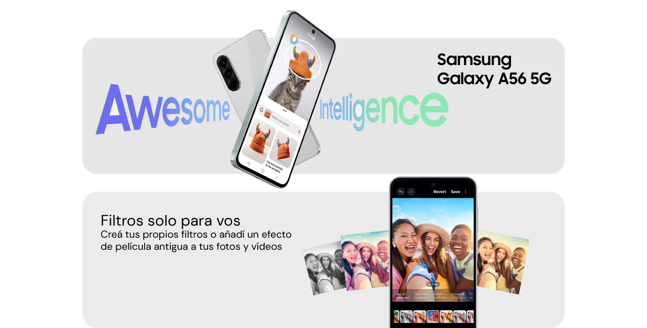 Galaxy A56 5G creá tus propios filtros para tus fotos y videos