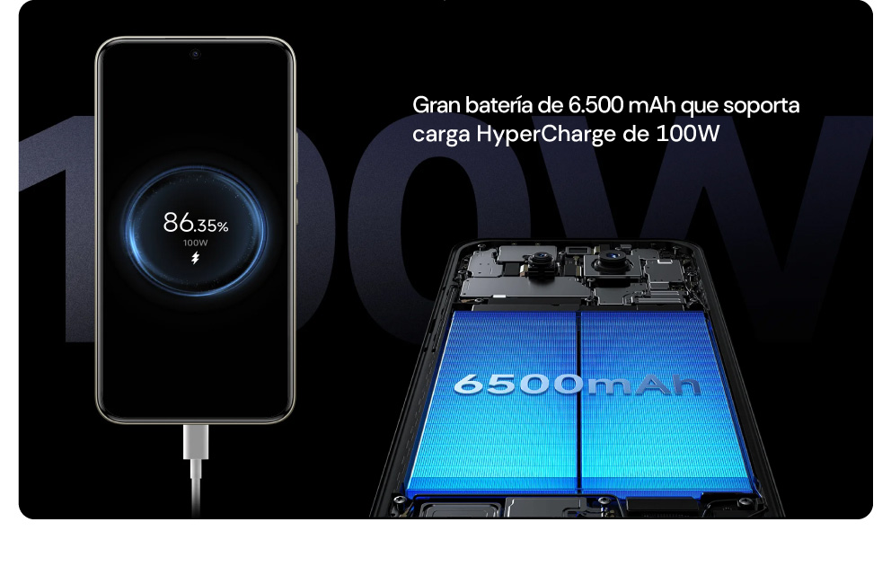 Gran batería de 6 500 mAh