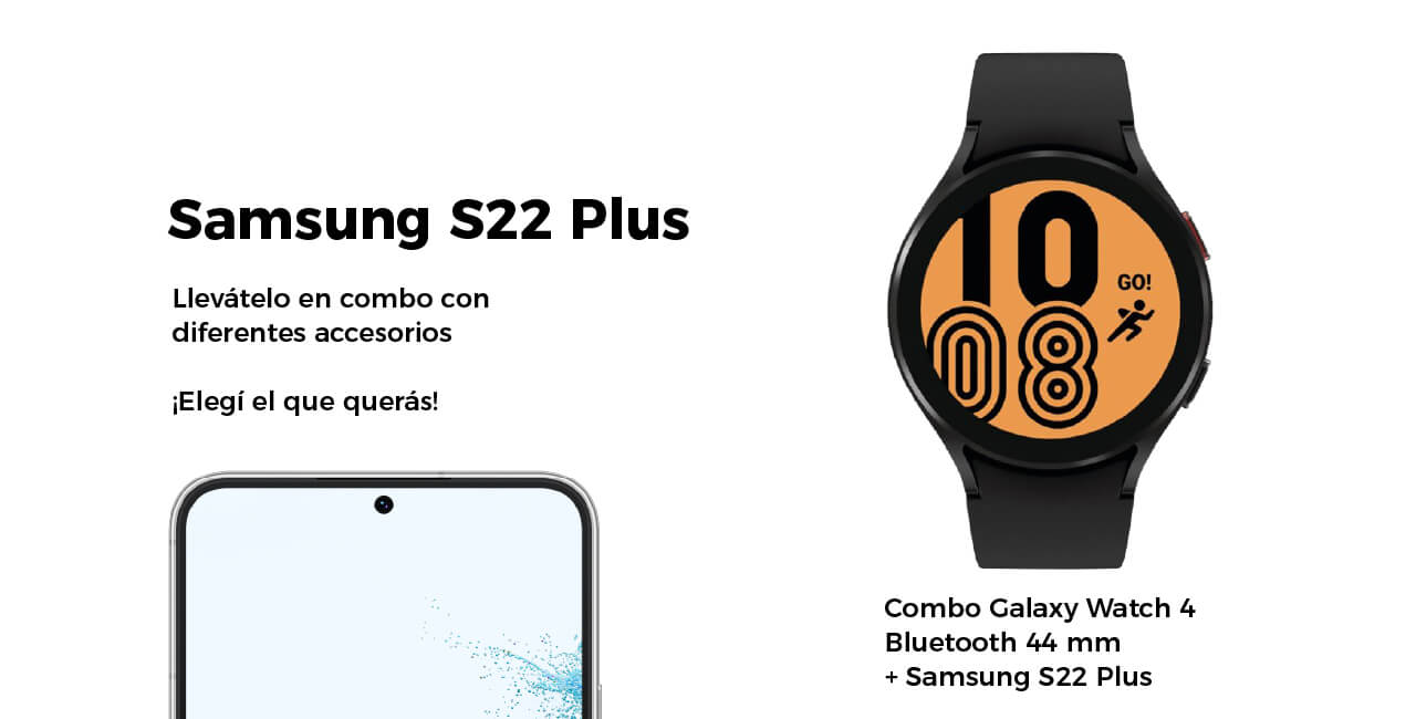 Combo reloj Galaxy 4 de 44 mm + Samsung S22 plus 