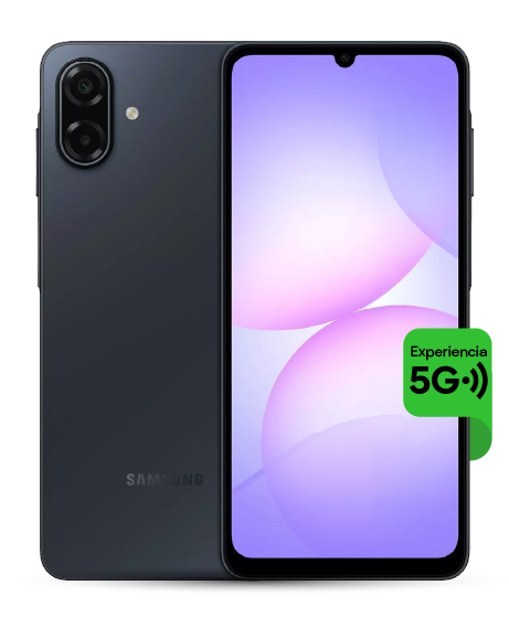 Samsung Galaxy A07 vista frontal y trasera