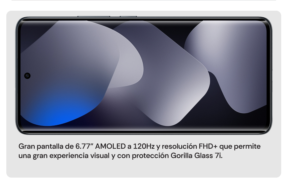 Gran pantalla de 6.77" AMOLED a 120Hz y resolución FHD+