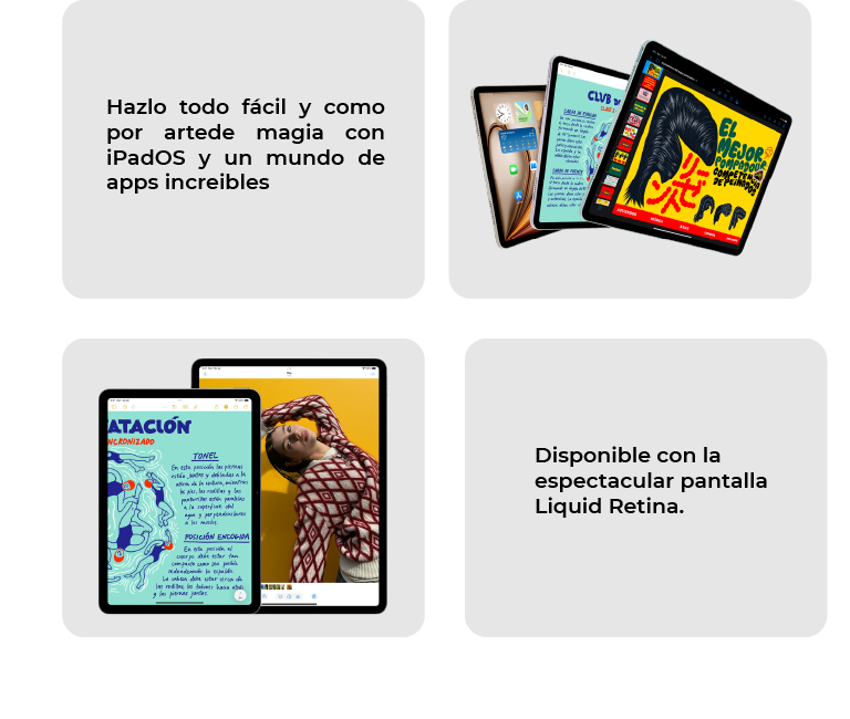 iPad air, disponible con la espectacular pantalla Liquid Retina