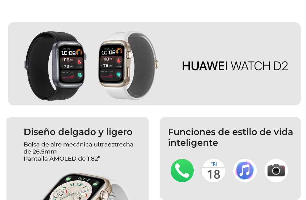 Huawei Watch D2 funciones de estilo de vida