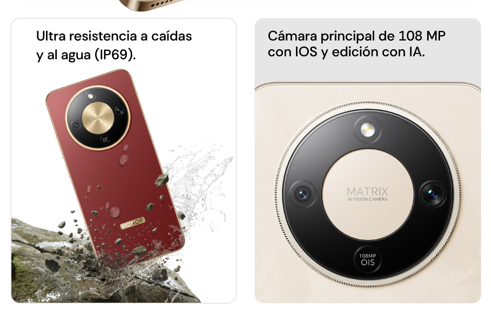 HONOR Magic 8 Lite con cámara principal de 108 MP con IOS y edición con IA