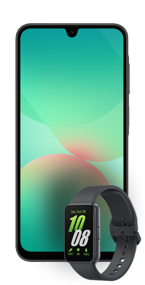Samsung Galaxy A26 5G vista frontal + regalía
