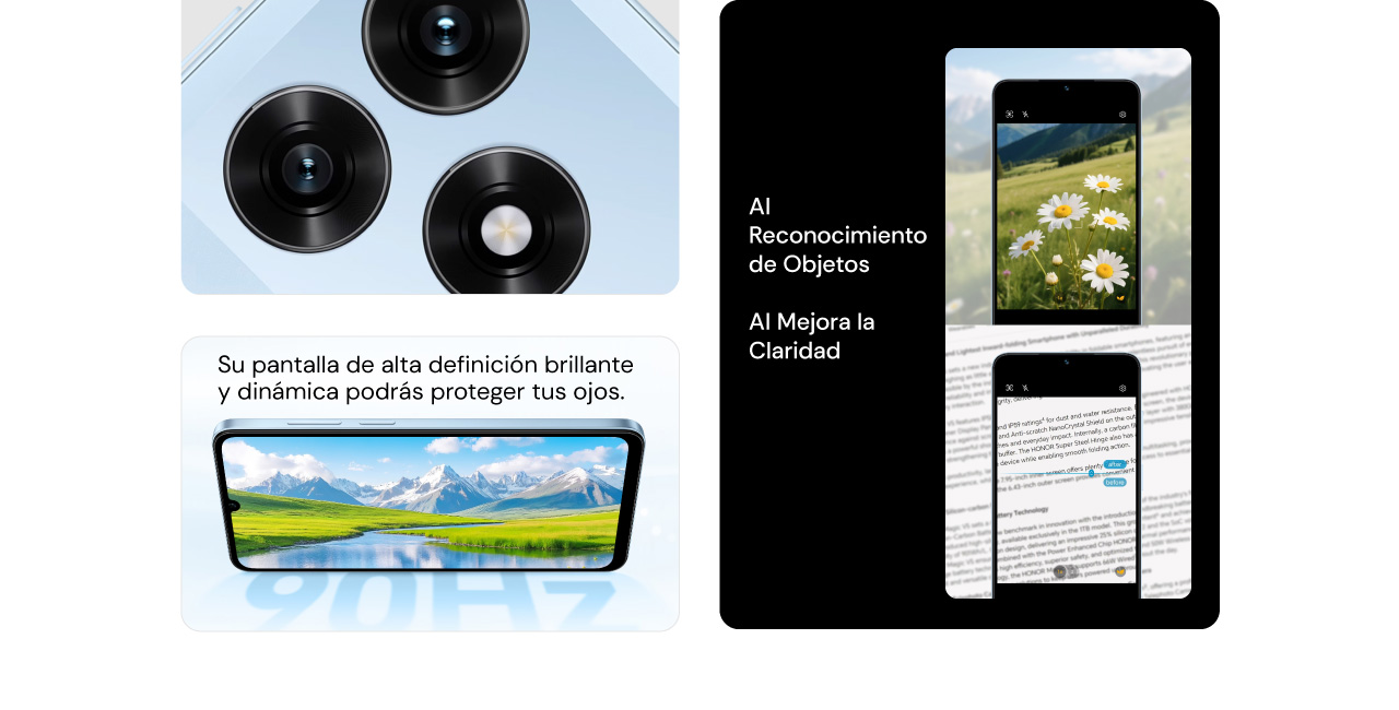 Su pantalla de alta definición brillante y dinámica podrás proteger tus ojos