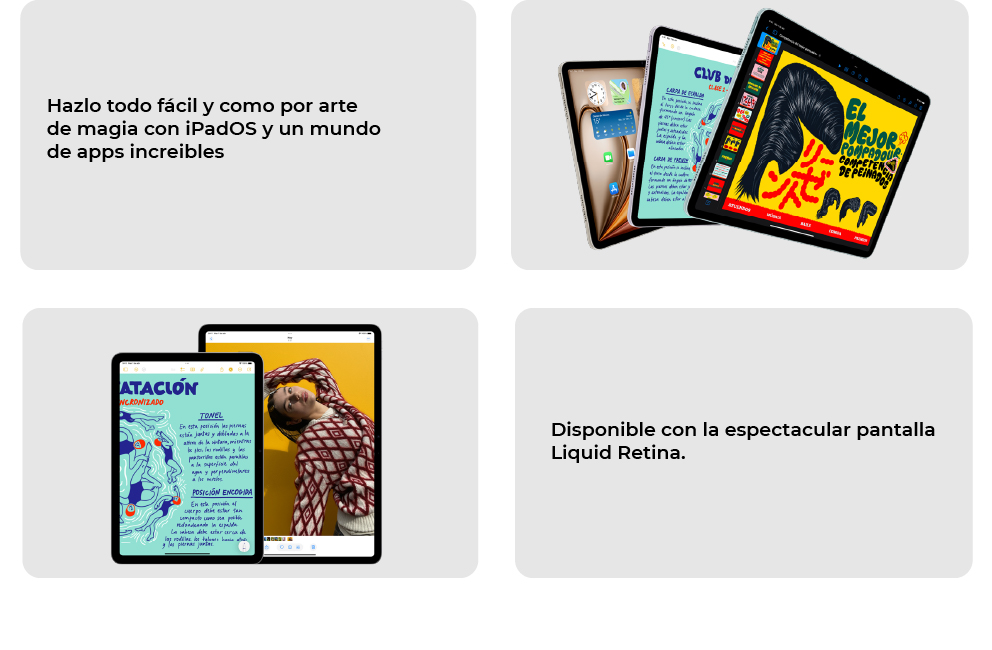 iPad air, disponible con la espectacular pantalla Liquid Retina