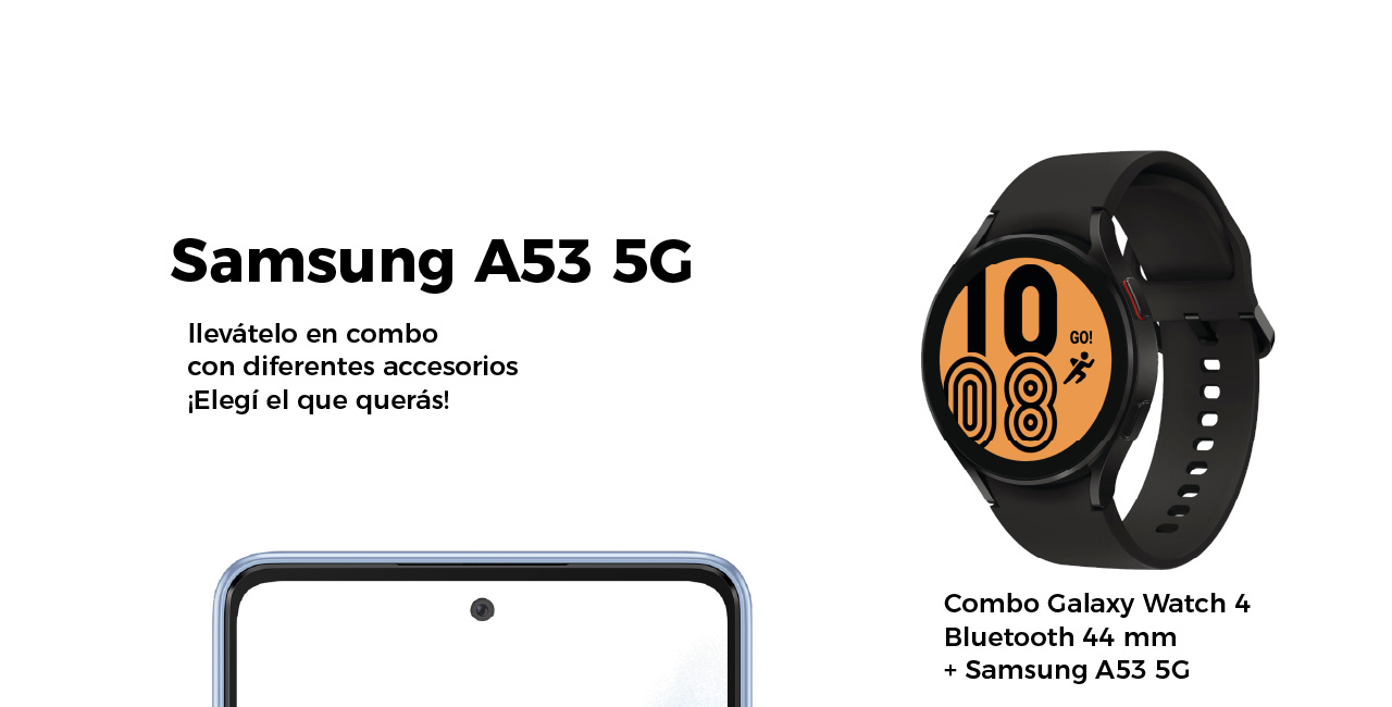 Combo Galaxy Watch 4 Bluetooth 44 mm + Samsung A53 5G