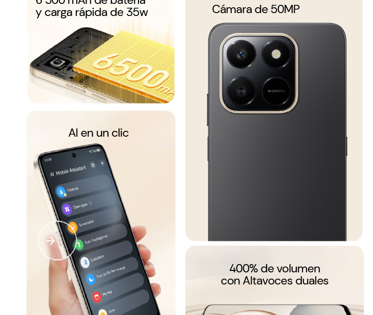 6 500 mAh de batería con una carga rápida de 35w