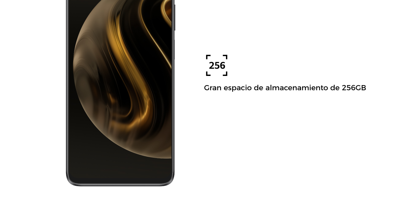 Gran espacio de almacenamiento de 256GB.
