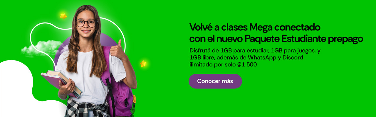 Volvé a clases Mega conectado con el nuevo Paquete Estudiante prepago