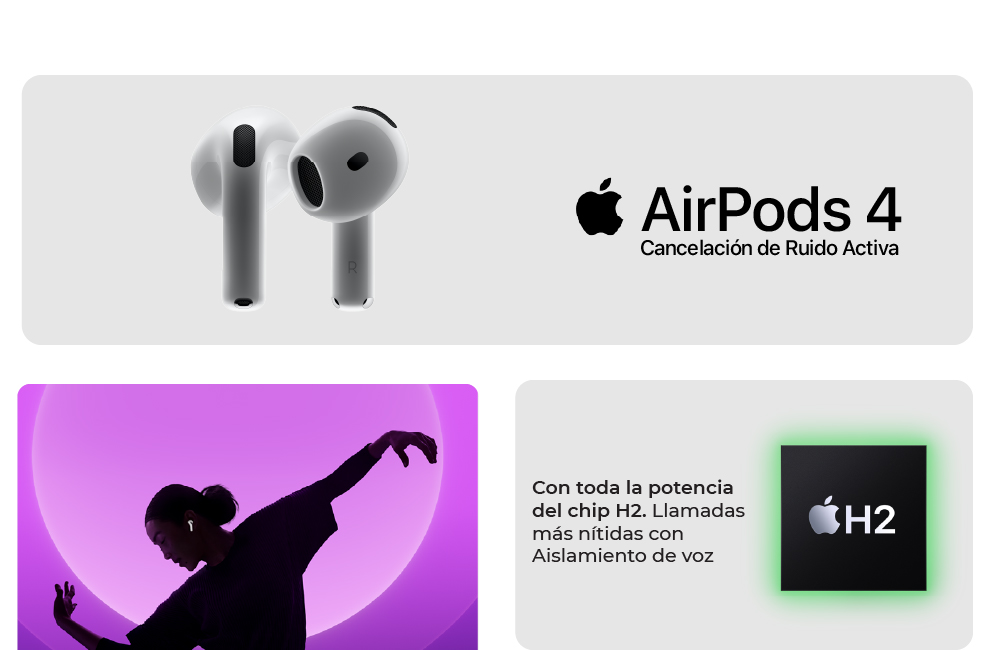 AirPods 4 con audio espacial personalizado para un sonido envolvente