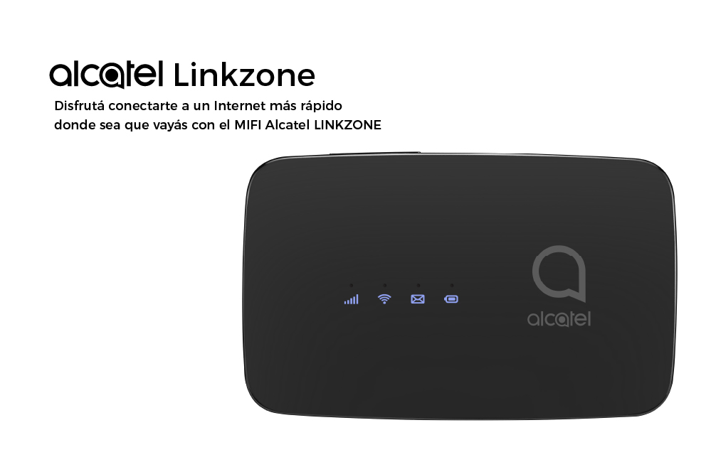Disfrutá conectarte a un Internet más rápido donde sea que vayás con el MIFI Alcatel LINKZONE