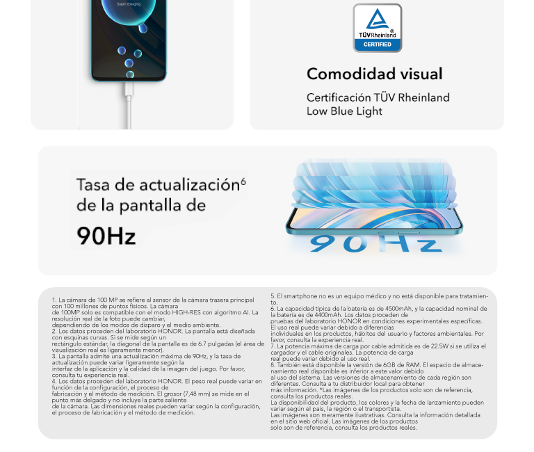HONOR X8A, con super charge de 22.5w, comodidad visual y una tasa de actualización de 90Hz
