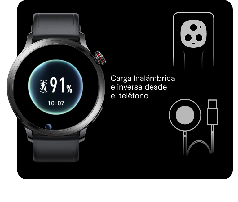 HONOR Watch 4 Pro: fcarga inalámbrica e inversa desde el teléfono