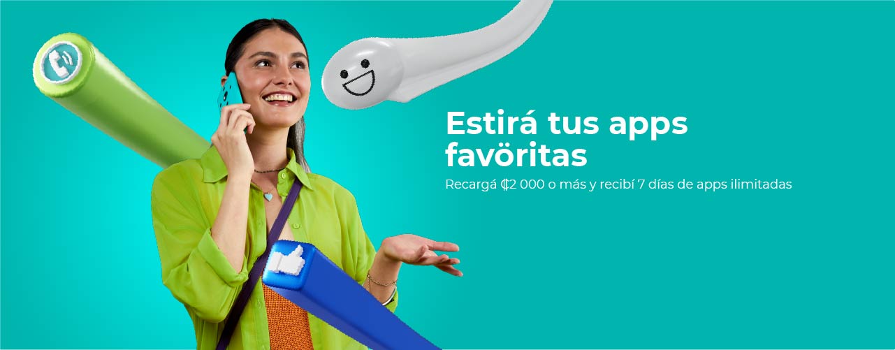 Recargá 2000 colones o más y recibí 7 días de apps ilimitadas. Conocé más acá