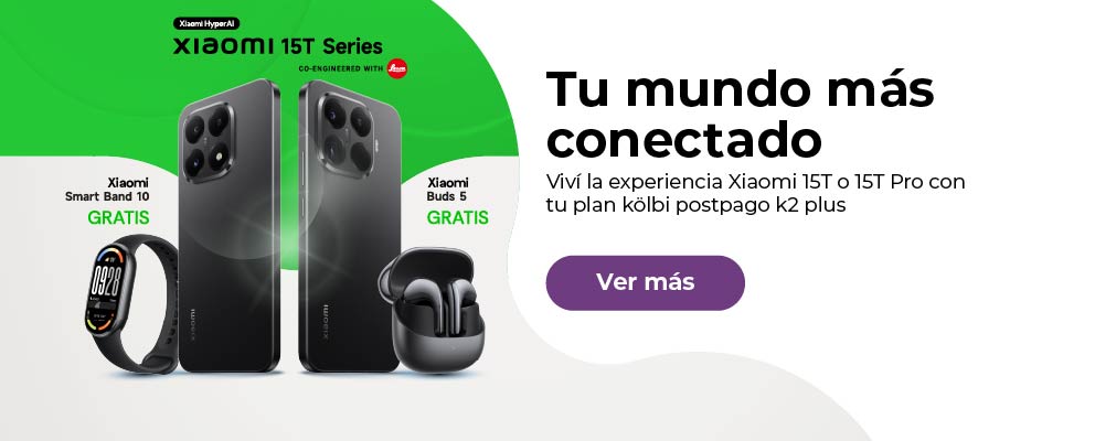 Tu mundo más conectado! Viví la experiencia Xiaomi 15T o 15T Pro con tu plan kölbi postpago k2 plu