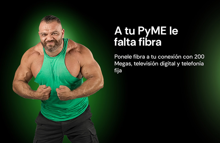 A tu PyME le falta fibra. Ponele con 200 Megas, televisión digital y telefonía fija