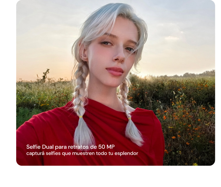 Selfie Dual para retratos de 50 MP