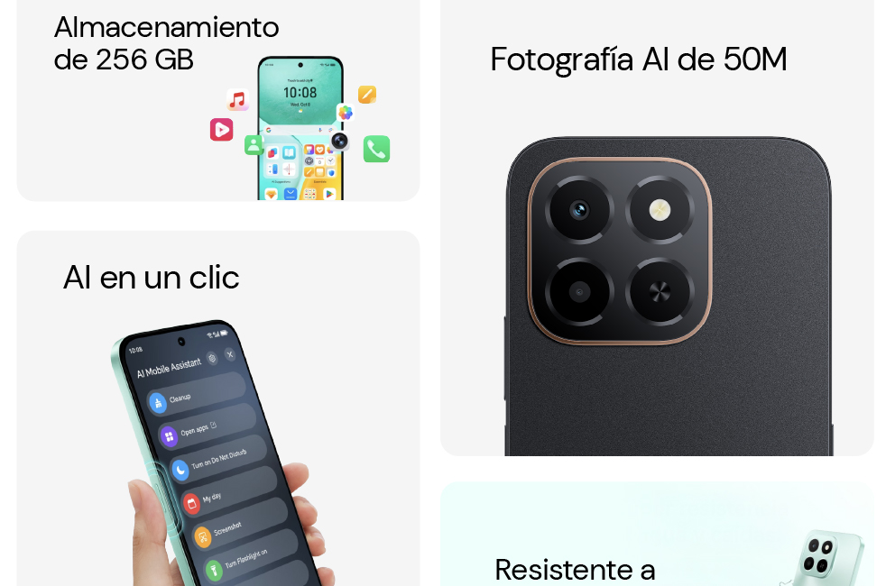 HONOR X6c con botón y borrador IA