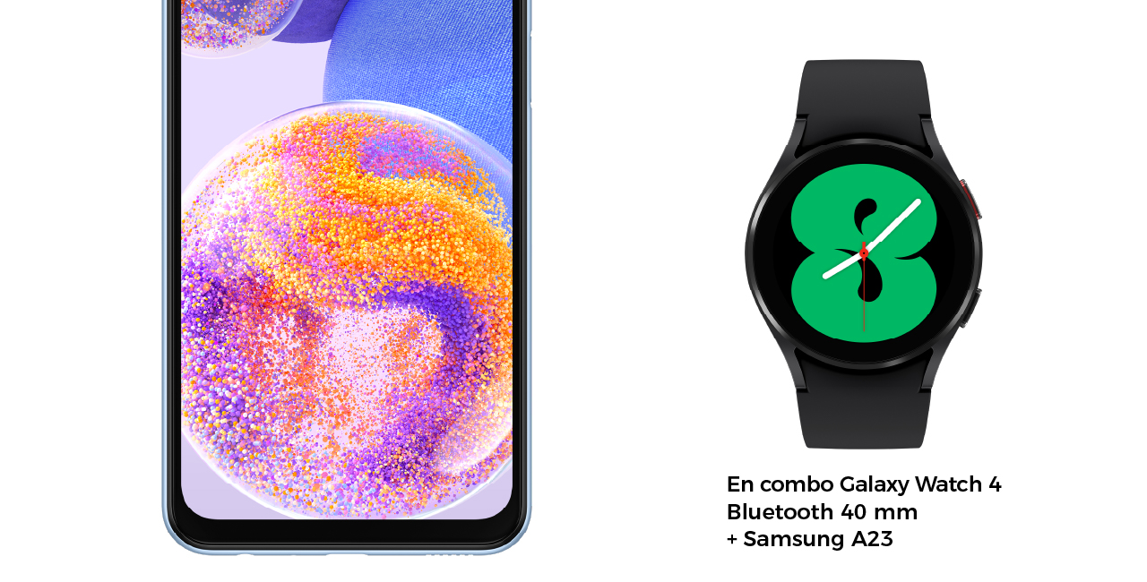En combo Galaxy Watch 4 Bluetooth 40 mm + Samsung A23