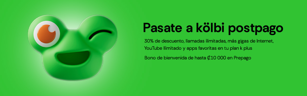 Pasate a kölbi y recibí un 30% de descuento en plan postpago o bono de 10 000 colones en prepago