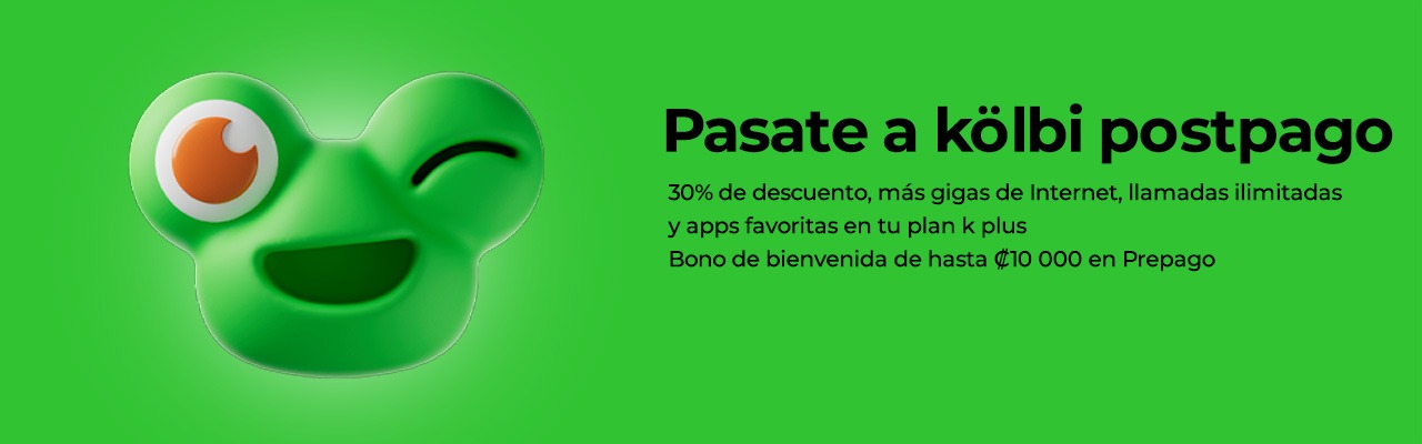 Pasate a kölbi y recibí un 30% de descuento en plan postpago o bono de 10 000 colones en prepago