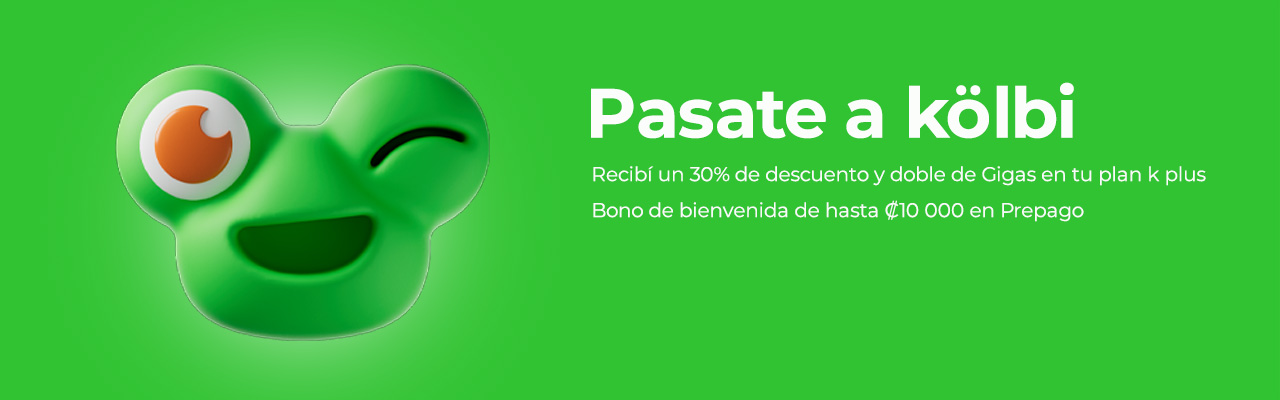 Pasate a kölbi y recibí un 30% de descuento en plan postpago o bono de 10.000 colones en prepago