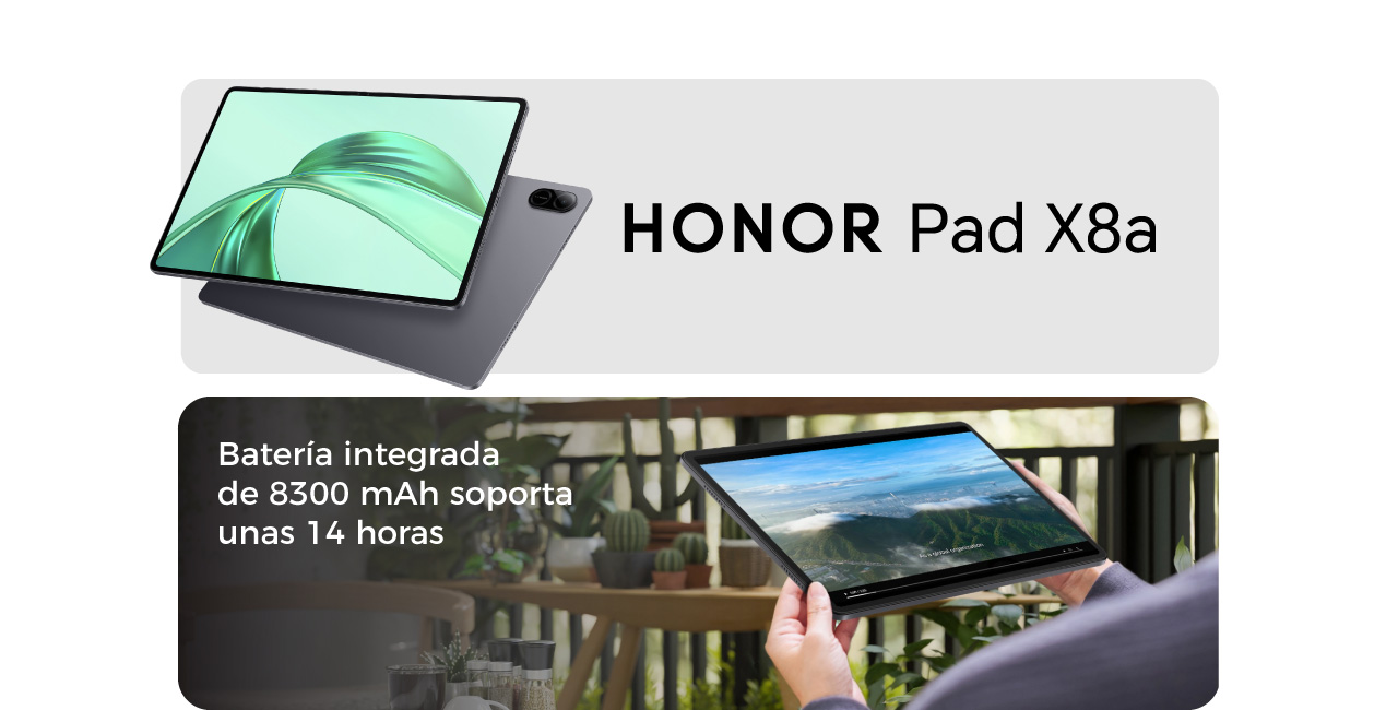 Pad X8a con batería integrada de 8300 mAh soporta unas 14 horas 