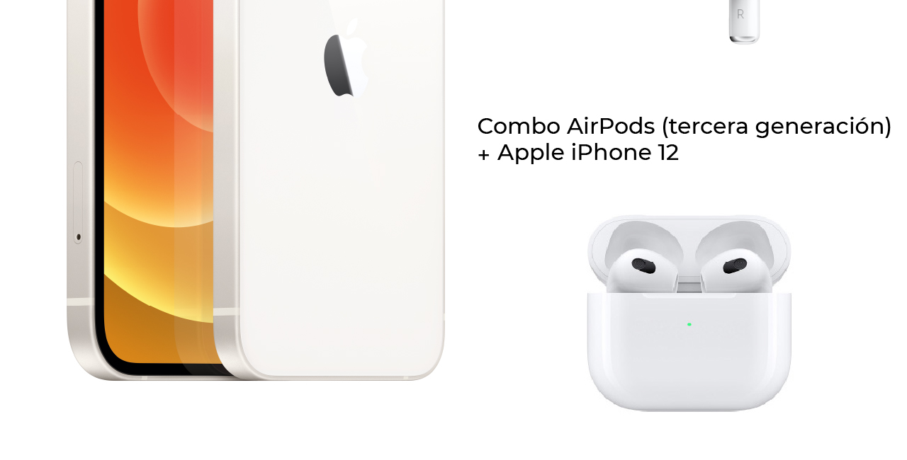  En combo Airpods + Apple iPhone 12