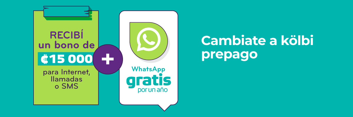 Cambiate ya a kolbi prepago y recibí un bono de 15 mil y whatsapp gratis por un año, pasate acá